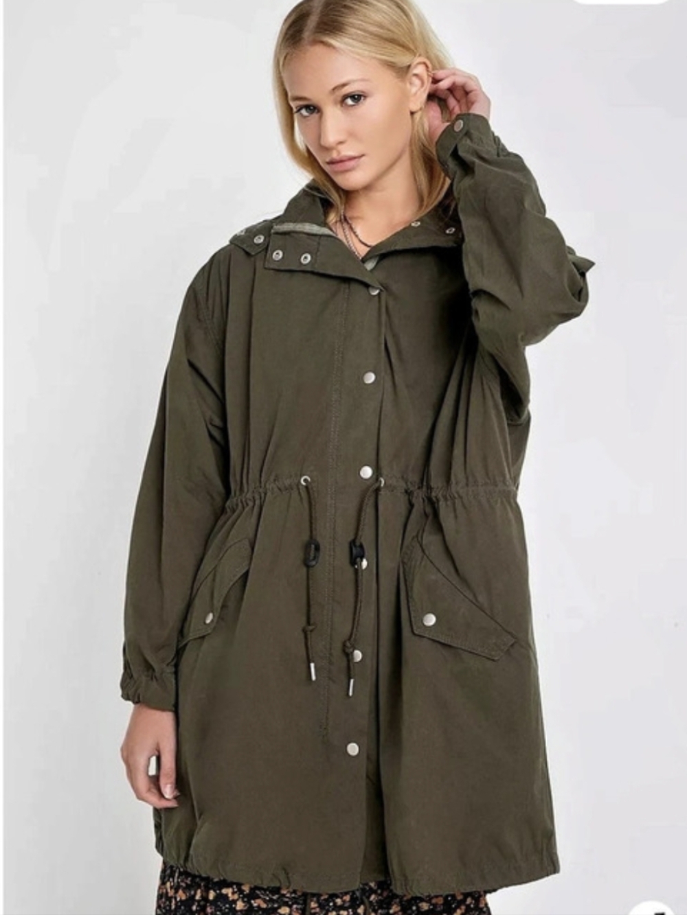 O BDG Liam Cotton Twill Hooded Parka Jacket Brown Small